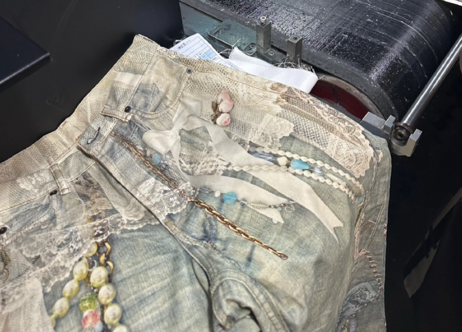 Acne Studios FW25 1981 Pearl Lace Chain Denim