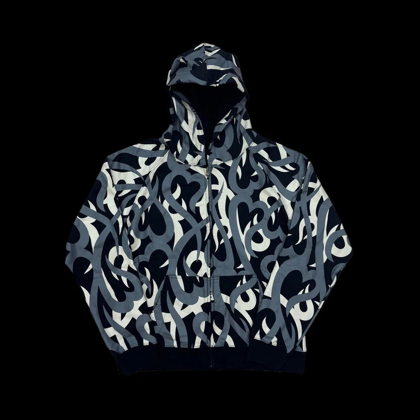 Number (N)ine Tribal Camo Hearts ZipUp