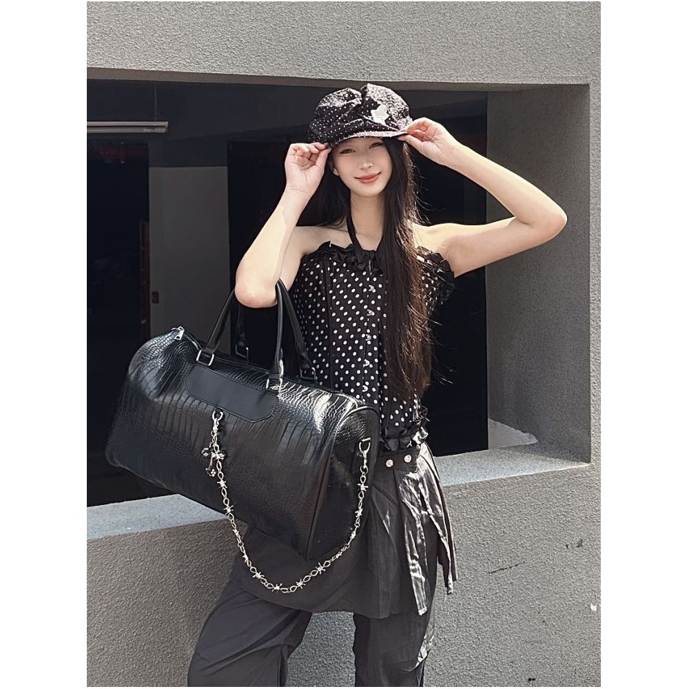 MoonCat Original Men s and Women s Extra Large Capacity Tote Bag Crocodile Pattern Handheld Luggage Travel Bag Crossbody Bag image 2