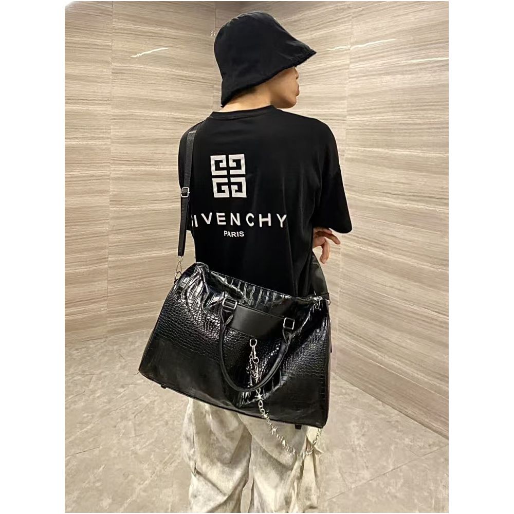 MoonCat Original Men s and Women s Extra Large Capacity Tote Bag Crocodile Pattern Handheld Luggage Travel Bag Crossbody Bag image 3