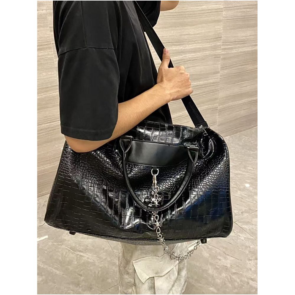 MoonCat Original Men s and Women s Extra Large Capacity Tote Bag Crocodile Pattern Handheld Luggage Travel Bag Crossbody Bag image 4