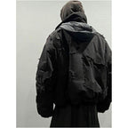 Randomly compare the new 25FW designer black distressed washed old zipper hoodie hooded jacket cotton jacket image 1