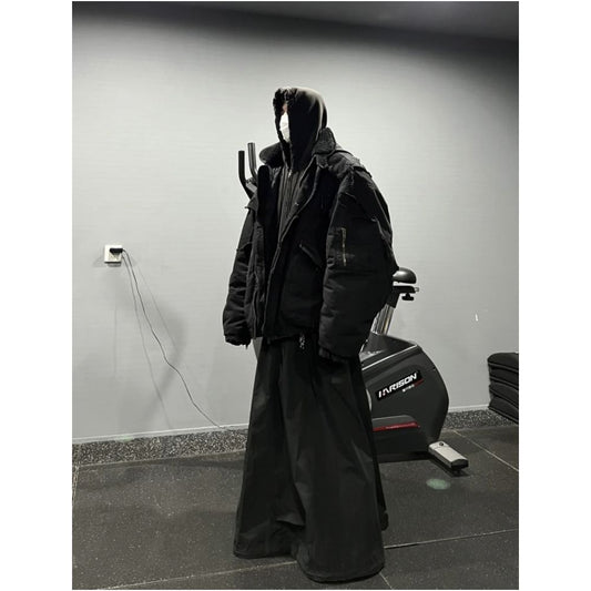 Ripped Denim Bomber Jacket