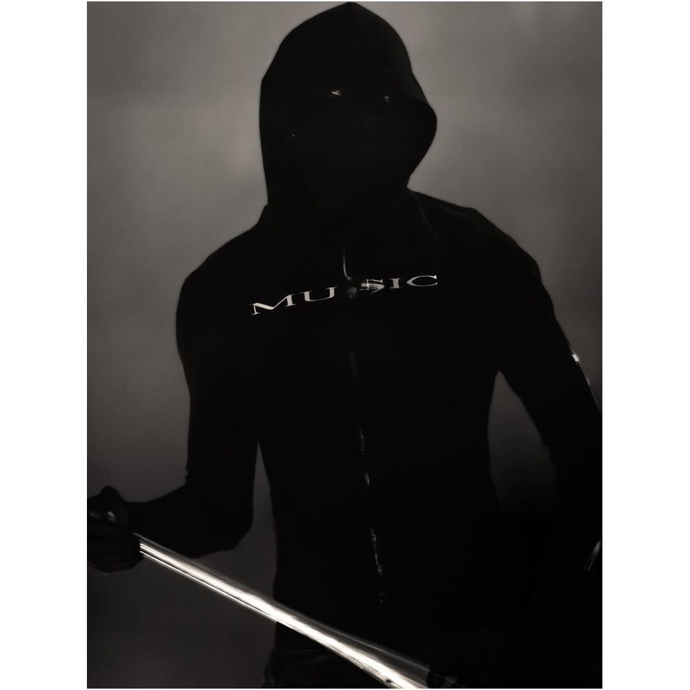 Opium YVL style Playboicarti riding upper body MUSIC printed tight zipper hooded jacket image 1