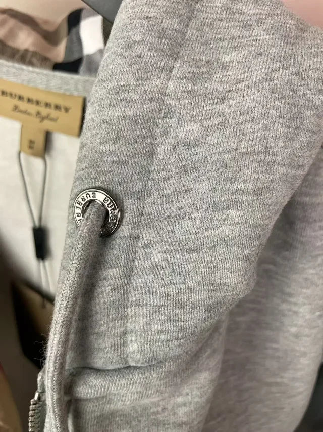 Burberry ZipUp Hoodie With Check Hood