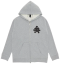 Chrome Hearts Paper Jam Triple Leather Cross ZipUp Hoodie 'Grey Heather'