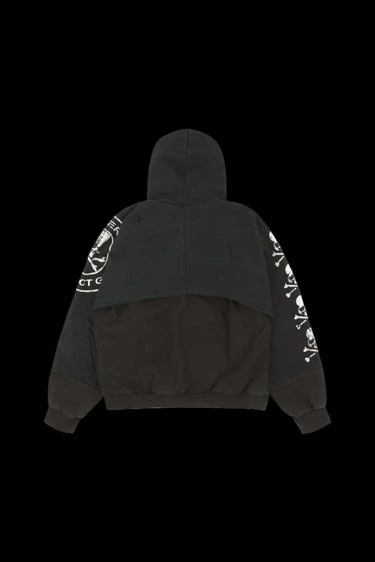 PROJECT GR MMJ RECONSTRUCTED FOLDED ZipUp HOODIE
