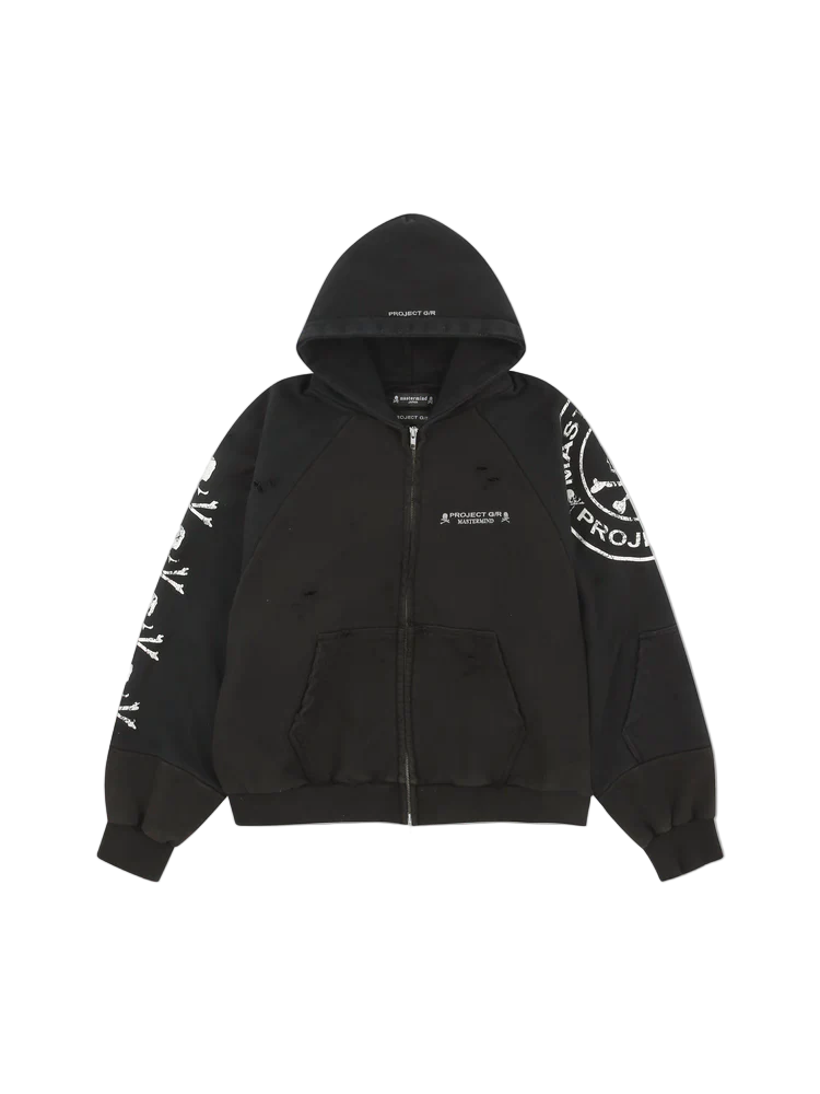 PROJECT GR MMJ RECONSTRUCTED FOLDED ZipUp HOODIE