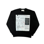 Maison Margiela Black Newspaper Print Jersey Sweatshirt