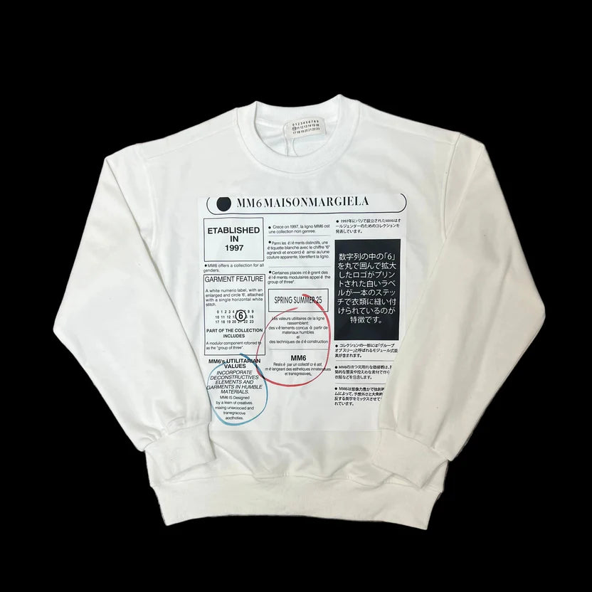 Maison Margiela Black Newspaper Print Jersey Sweatshirt