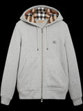 Burberry ZipUp Hoodie With Check Hood