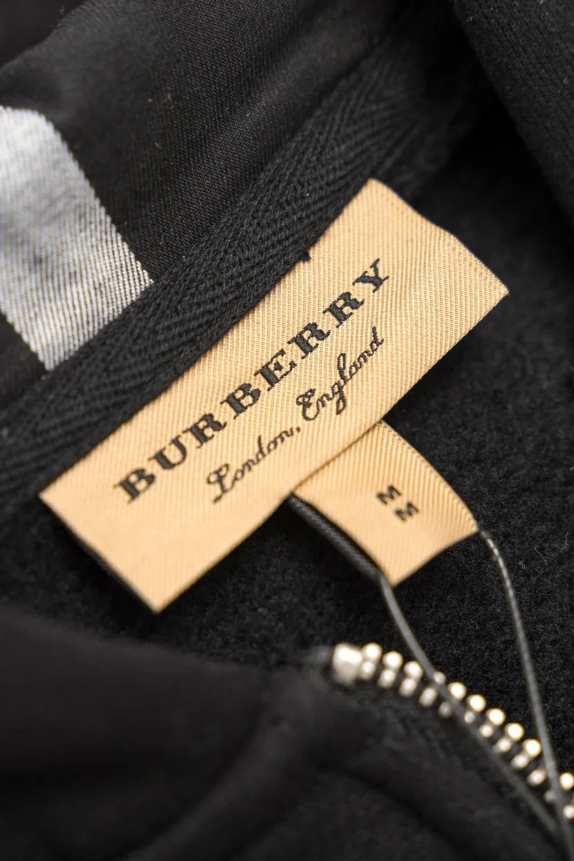 Burberry ZipUp Hoodie With Check Hood