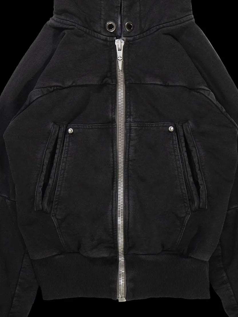 Shine Luxury Studios Fingerless Gloves Washable ZipUp Hooded Short Jacket Coat