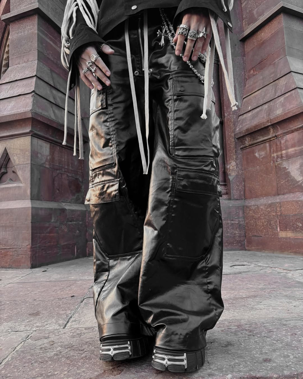 Rick Owens Bela Leather Cargo Pants