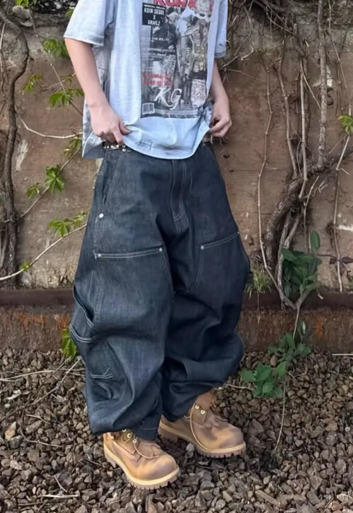 GrailZProject Baggy Raw Denim Hip Hop Fit
