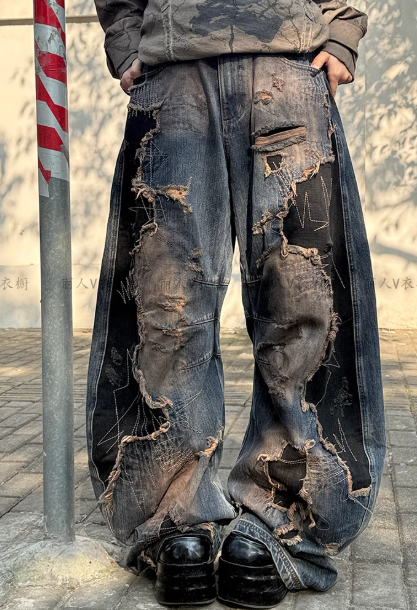 PersonSoul Inspired Ripped Acid Washed Denim
