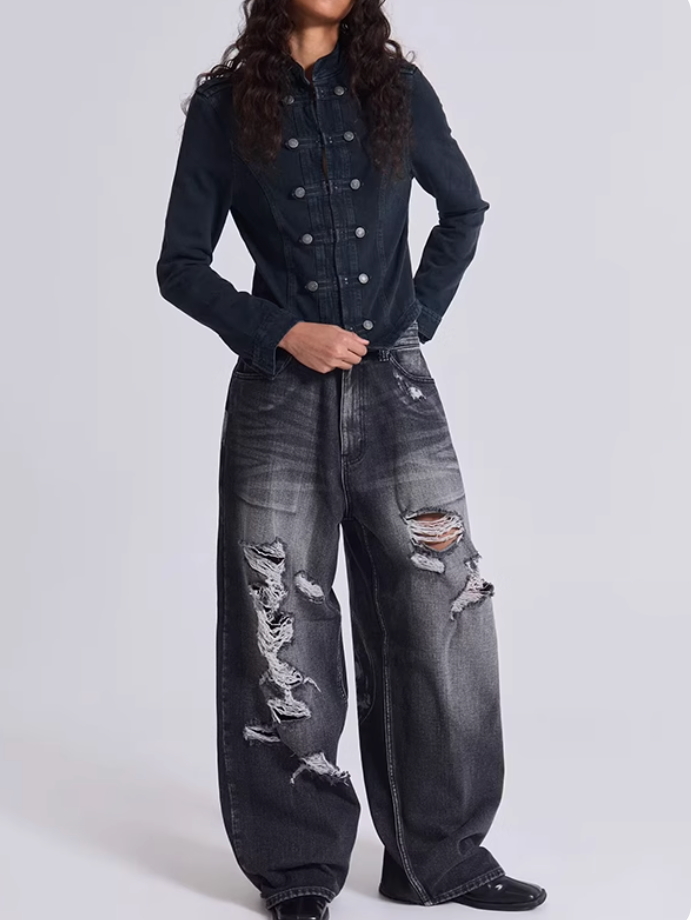 Jaded London Black Ethereal Colossus Jeans