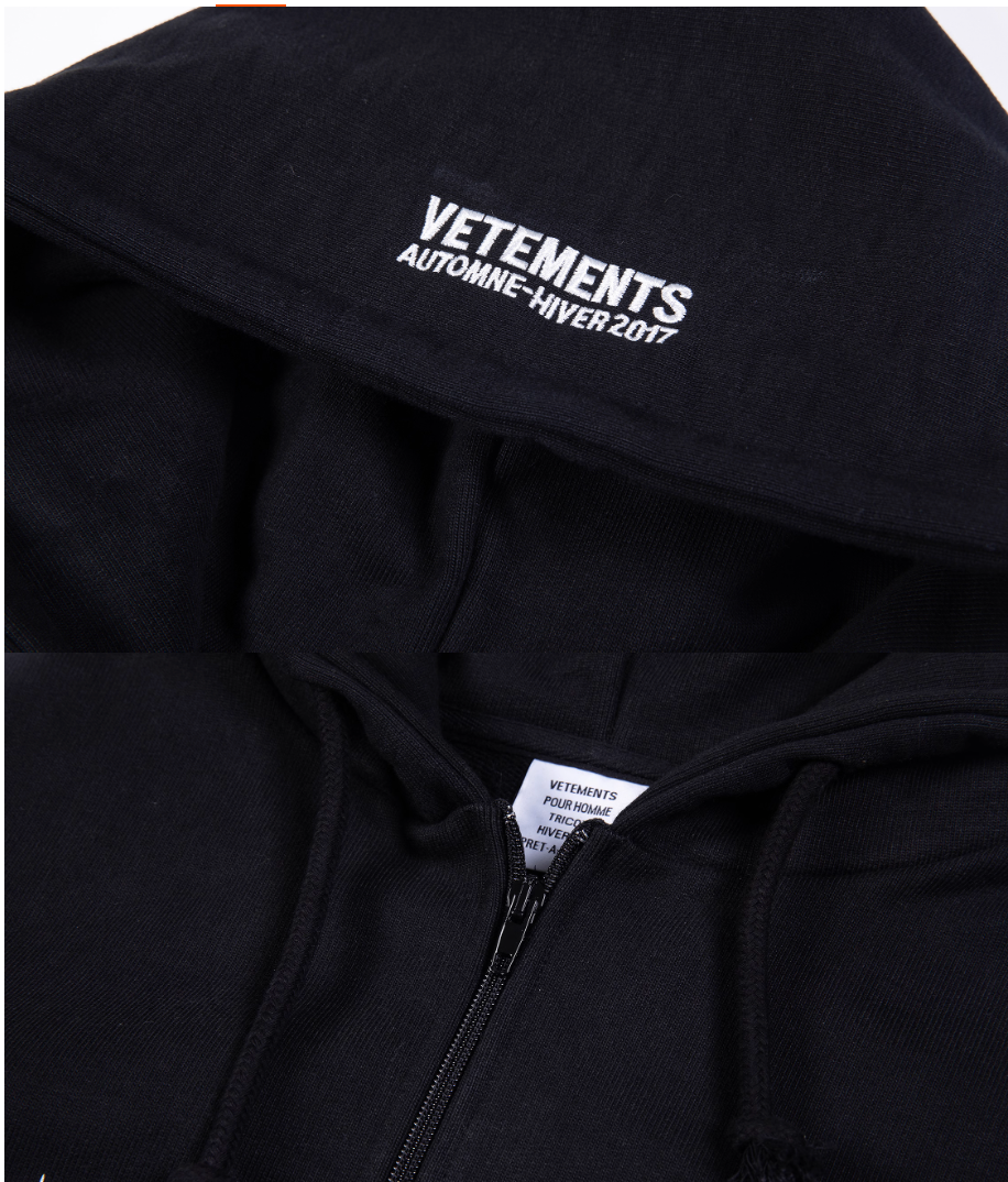 Vetements Total Fucking Darkness Zip Up Hoodie