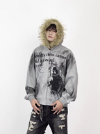 Y2K Fur ZipUp Hoodie
