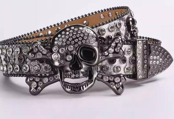 Skull Rhinestone Belt