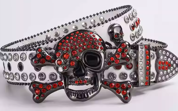 Skull Rhinestone Belt
