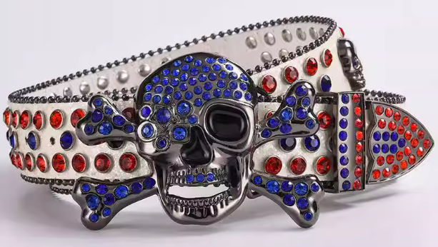 Skull Rhinestone Belt
