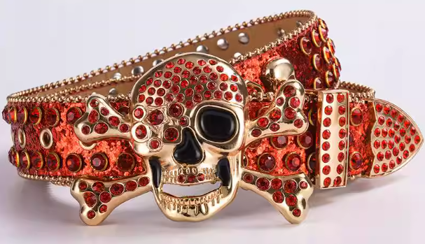 Skull Rhinestone Belt