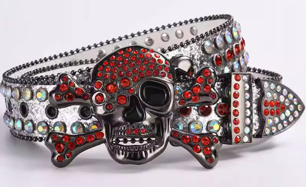 Skull Rhinestone Belt