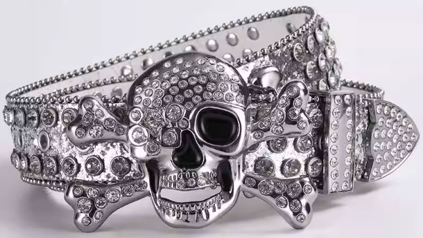 Skull Rhinestone Belt