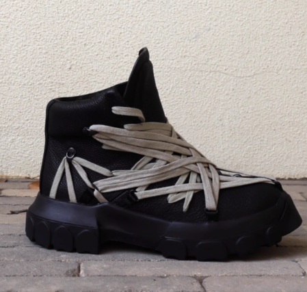 Rick Owens Megalace Tractor Boots