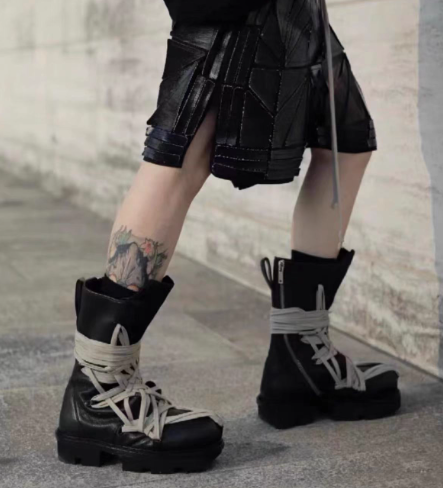 Rick Owens “Bogun” Wrap-Lace Boots