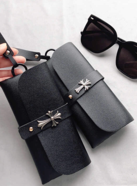 Cross Leather CH Glasses Pouch