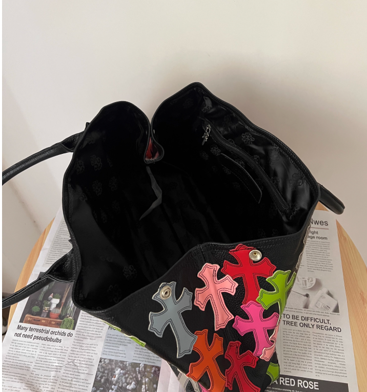 Chrome Hearts Leather Patchwork Handbag