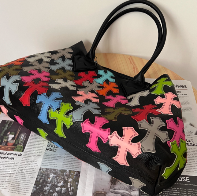 Chrome Hearts Leather Patchwork Handbag
