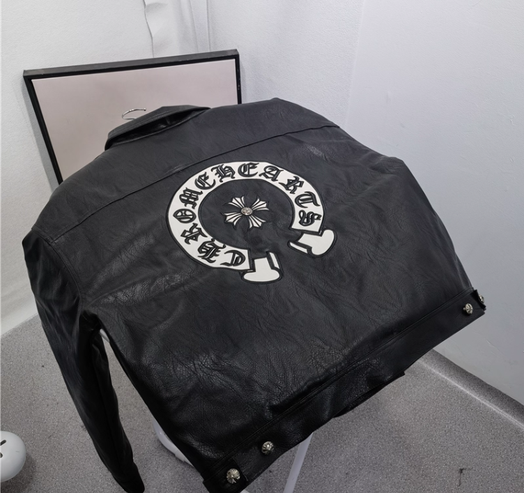 Chrome Hearts Back Embroidered Leather Jacket