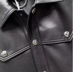 Chrome Hearts Sleeve Embossed Leather Jacket