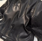 Chrome Hearts Sleeve Embossed Leather Jacket