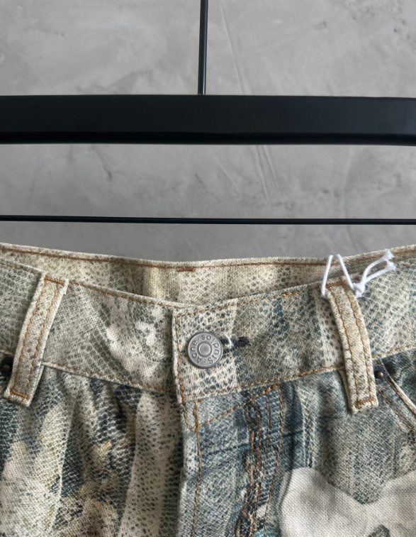 Acne Studios Trompe-l’Œil Pearl Chain Print Jeans