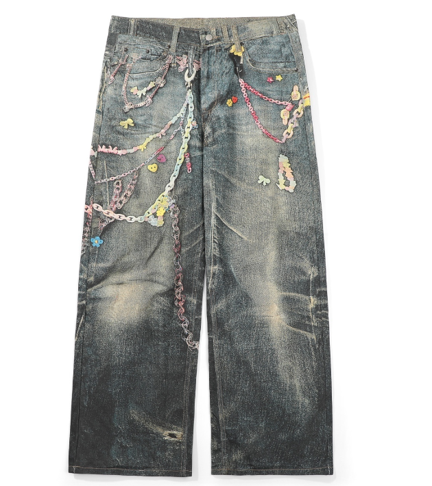 Acne Studios 1996 Trompe-l’Œil Chain Print Jeans
