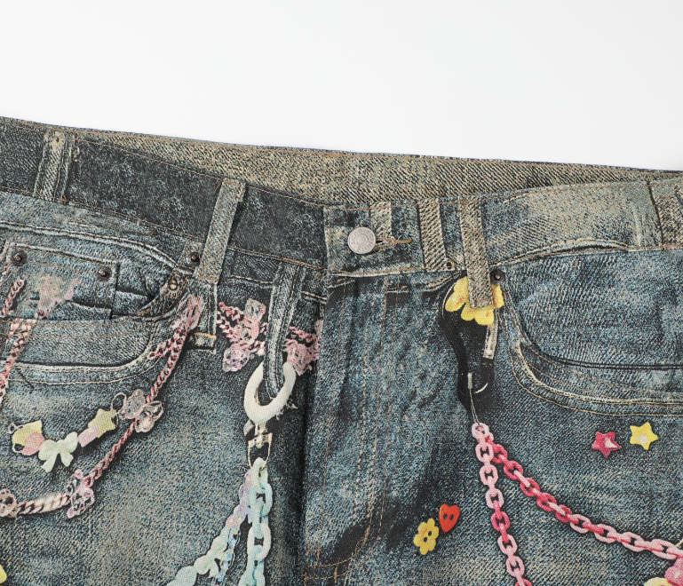 Acne Studios 1996 Trompe-l’Œil Chain Print Jeans