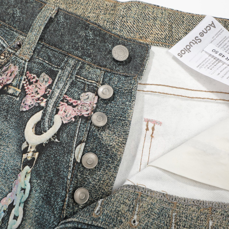 Acne Studios 1996 Trompe-l’Œil Chain Print Jeans
