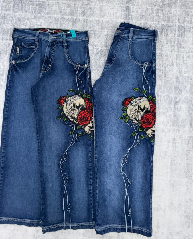 JNCO Rose Skull Denim
