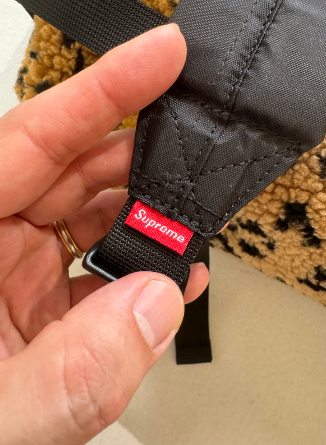 17FW Supreme Leopard Fleece Backpack Bag