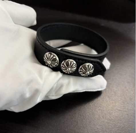 Chrome Hearts Embossed Leather Bracelet