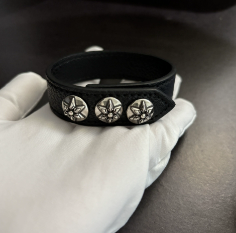 Chrome Hearts Embossed Leather Bracelet