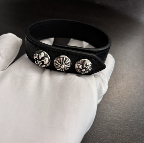 Chrome Hearts Embossed Leather Bracelet