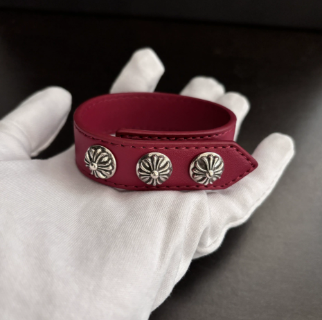Chrome Hearts Embossed Leather Bracelet