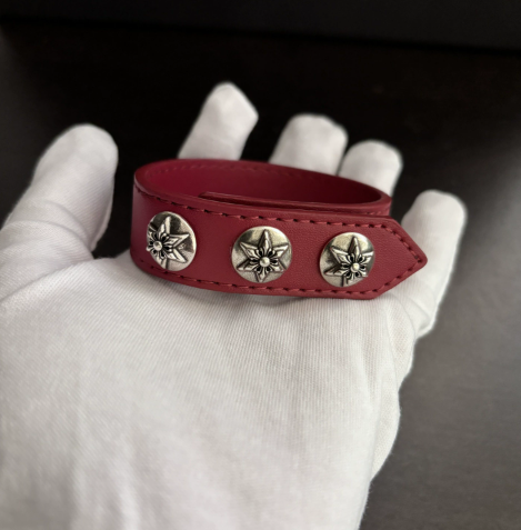 Chrome Hearts Embossed Leather Bracelet