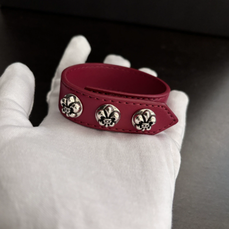 Chrome Hearts Embossed Leather Bracelet
