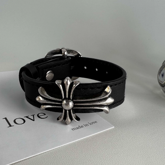 Chrome Hearts Embossed Leather Bracelet